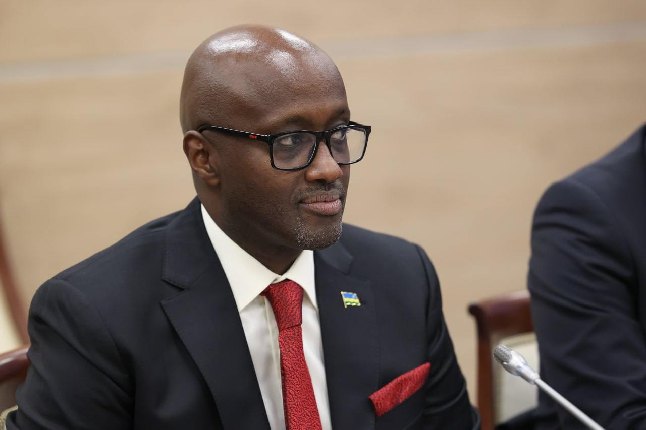 Rwandan Foreign Minister Olivier Nduhungirehe on the sidelines of the first ministerial conference of the Russia-Africa Partnership Forum in Sochi.