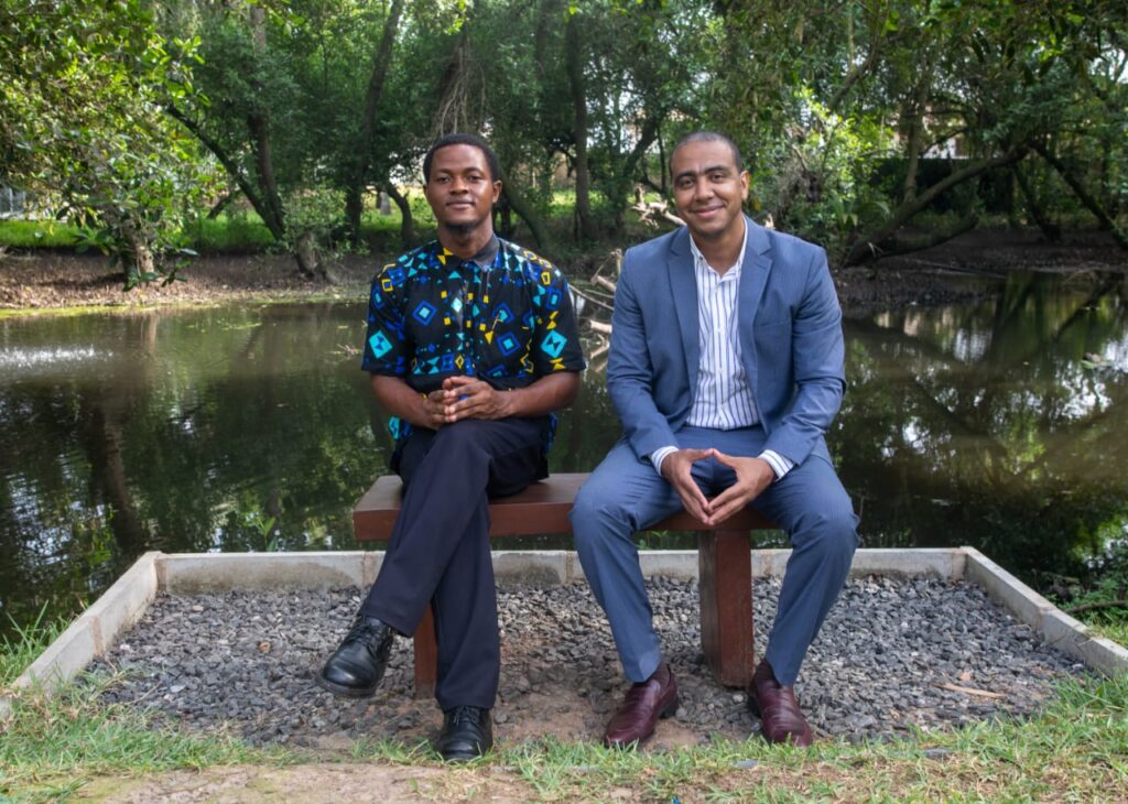 DNE Africa Communication Lead Hassan Ghazaly with Abdel Majed Ismaelo, main guide for the Kwame Nkrumah Mausoleum