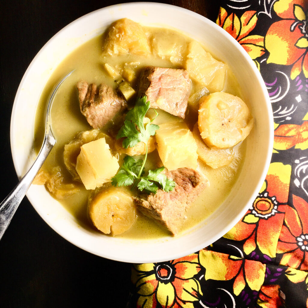 Ramadan in the Comoros- Ntrovi ya nazi, a distinctive dish of fried or steamed fish with cooked bananas and coconut stew