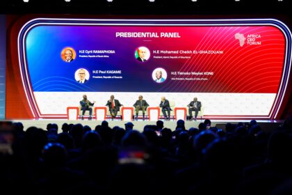The Presidential Panel, held on the first day of the Africa CEO Forum, featured President Paul Kagame of Rwanda, President Cyril Ramaphosa of South Africa, President Mohamed Ould Ghazouani of Mauritania, and Vice President Tiémoko Meyliet Kone of Côte d'Ivoire.