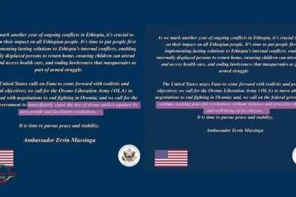 U.S. Ambassador Ervin Massinga Calls for Peace Amid Ethiopia’s Ongoing Conflicts